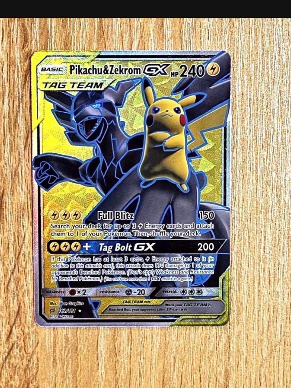 Pikachu and zekrom GX customized card